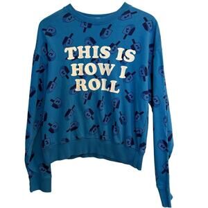 Isaac Morris Ltd. Hanukkah Dreidel This is How I Roll Blue Sweatshirt Small S
